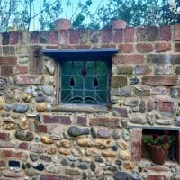 Feature Wall Reclaimed brick and flint wall