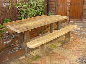 Bespoke garden table and bench