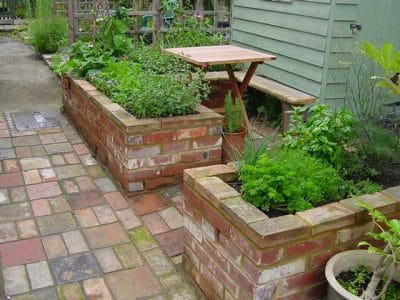 Back garden raised bed planting
