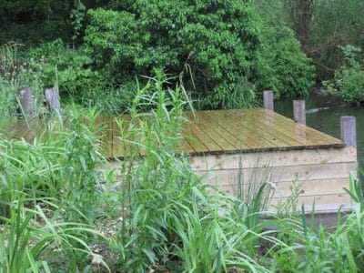 Deck onto river decking on riverside