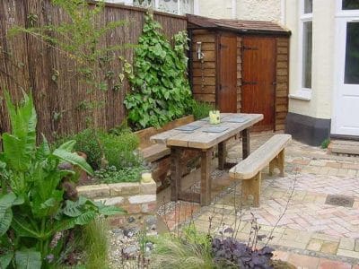 Bench and table bespoke garden table