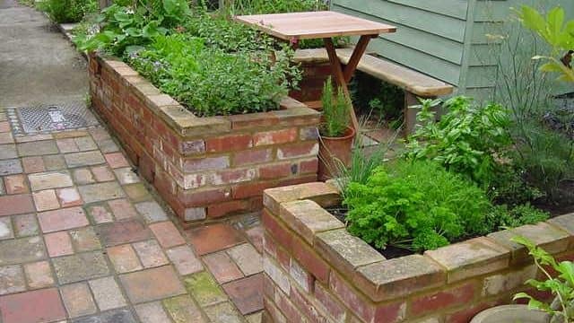 Back garden raised bed planting