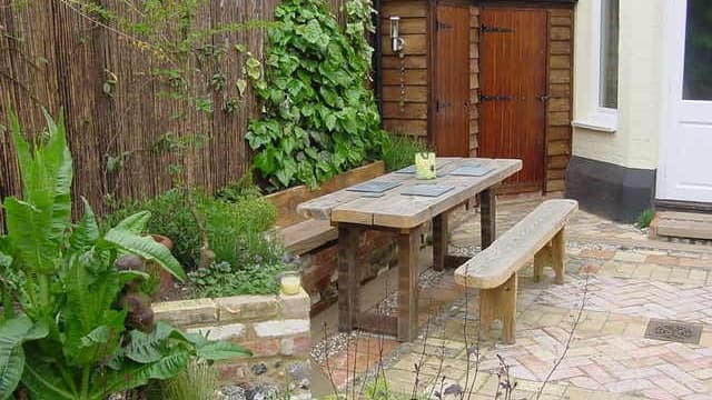 Bench and table bespoke garden table
