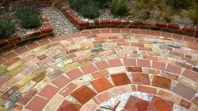 Circular patio reclaimed circular patio